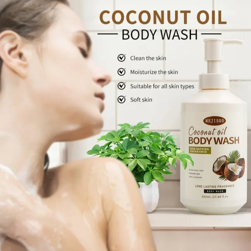 Long-Lasting Hydration and Soothing Shower Gel with Organic Coconut Oil for Dry Sensitive Skin Shea Butter Moisturizing Cleanser