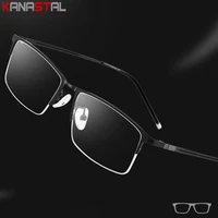 Мужские титановые полуочки в оправе, очки с блокировкой синего света, женские очки против усталости, компьютерные очки по рецепту, близорукость, очки для чтения