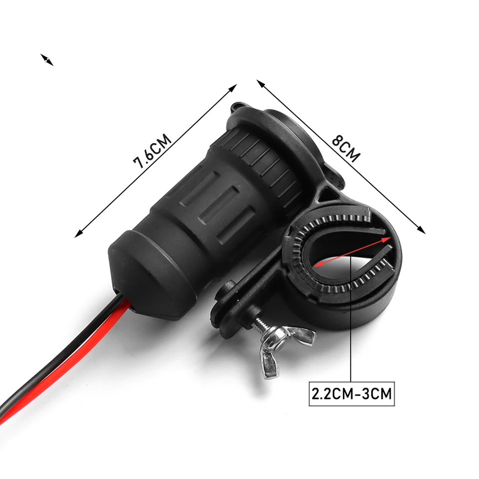 Presa Accendisigari, Presa Accendisigari Impermeabile 12-24 V Per Auto Moto Barca Atv Con Cavo Di Collegamento Da 60 Cm 1 Pezzo 90071186