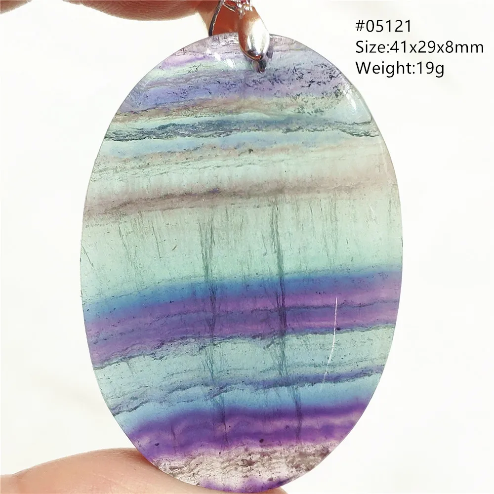 Fluorite Pendant Necklace Natural Colorful Purple Fluorite Quartz Bead Pendant Necklace Water Drop Round Rainbow Purple Fluorite Women Men Jewelry