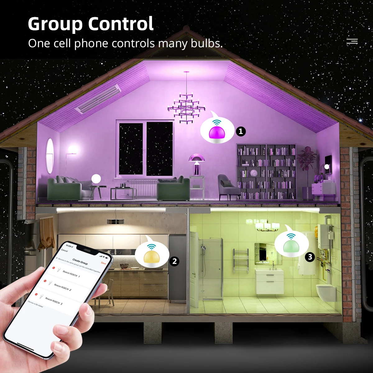 Tuya 블루투스 LED 전구 디밍 스마트 전구 앱 제어, RGB + CW + WW 색상 변경 램프 지지대, IOS/안드로이드, 15W E27 AC220V
