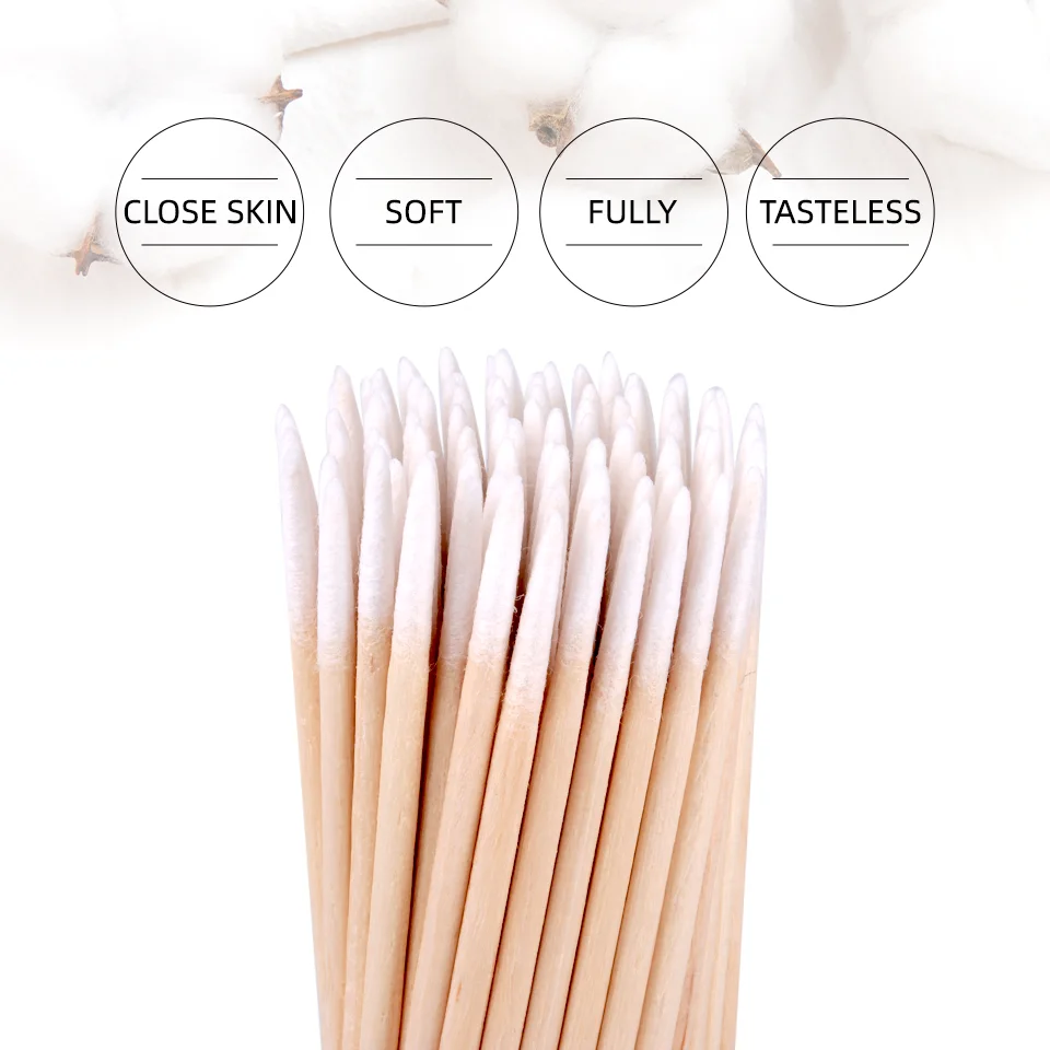 Makeup Tool Wood Cotton Swab 100/200/500pcs Disposable Mini Cotton Swabs Cleaning Wood Sticks For Eyelash Eyeliner Lip Tattoo Use Mascara Wand