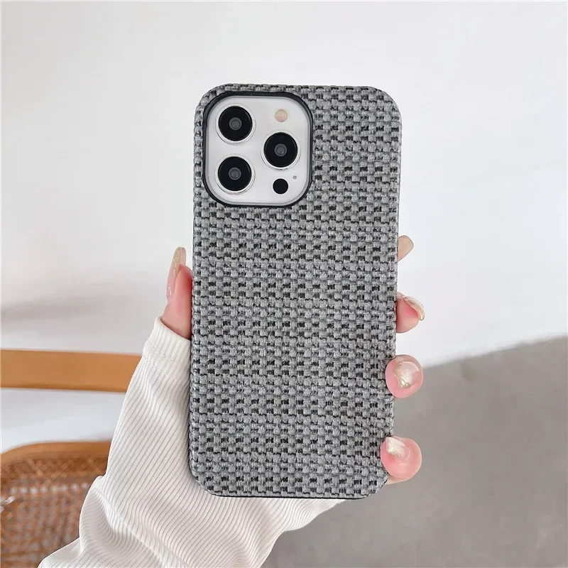 Luxury Shockproof Cloth Braided Silicone Phone Case with Soft Texture