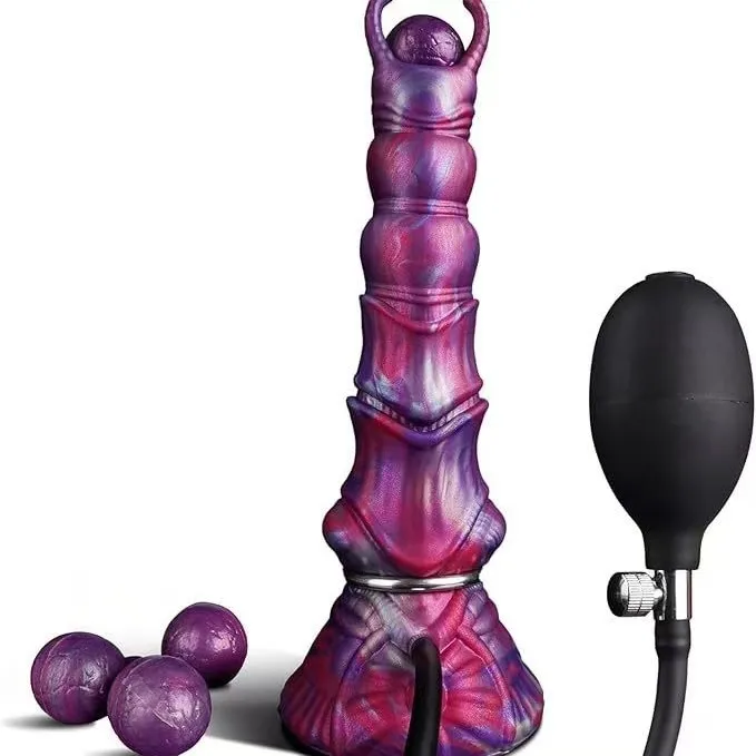 2 Style Inflatable Ovipositor Fantasy Laying Eggs Anal Plug Alien Dildo Penis Female Masturbator Vaginal Ball Sex Toys For Adult