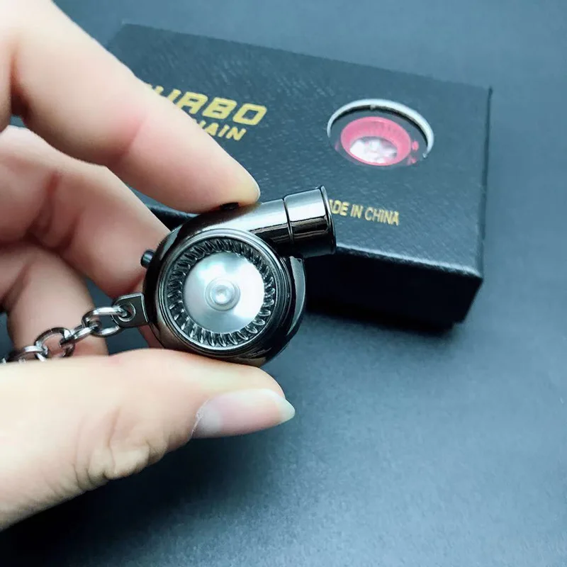 JDM USB 충전식 터보차저 터보 키체인, 크리에이티브 글레어 미니 손전등, 사운드 키체인