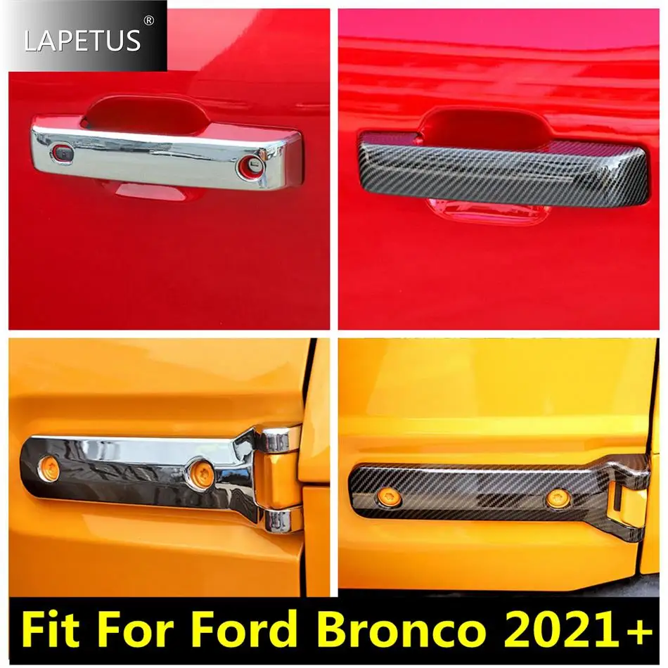 

Tailgate Hinge Rear Door Hinge Liftgate Door Handle Decor Cover Trim Fit For Ford Bronco 2021 2022 Car Carbon Fiber Accessories