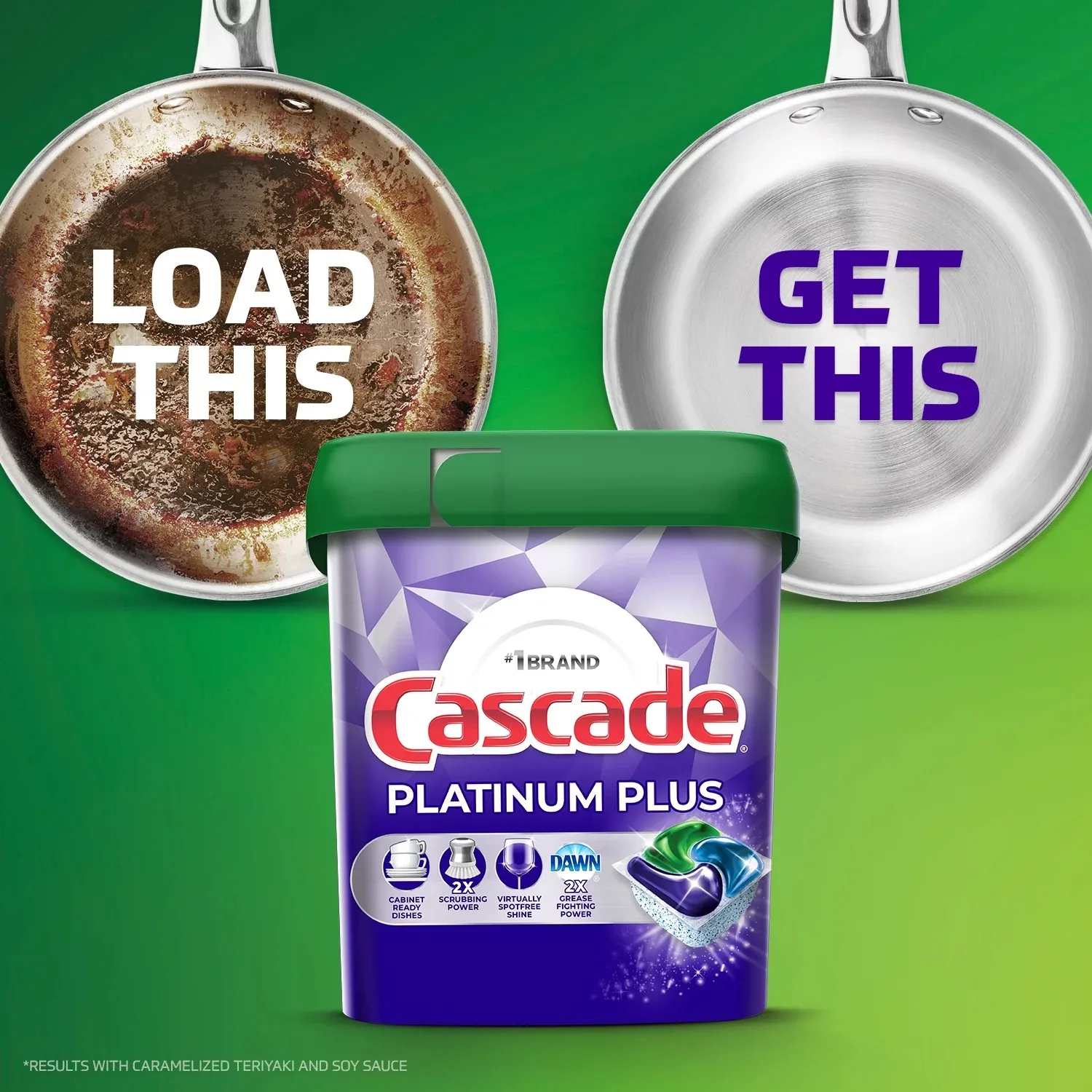 Cascade Platinum Plus Dishwasher Pods Dish Detergent ActionPacs Clean Lemon 62 Count