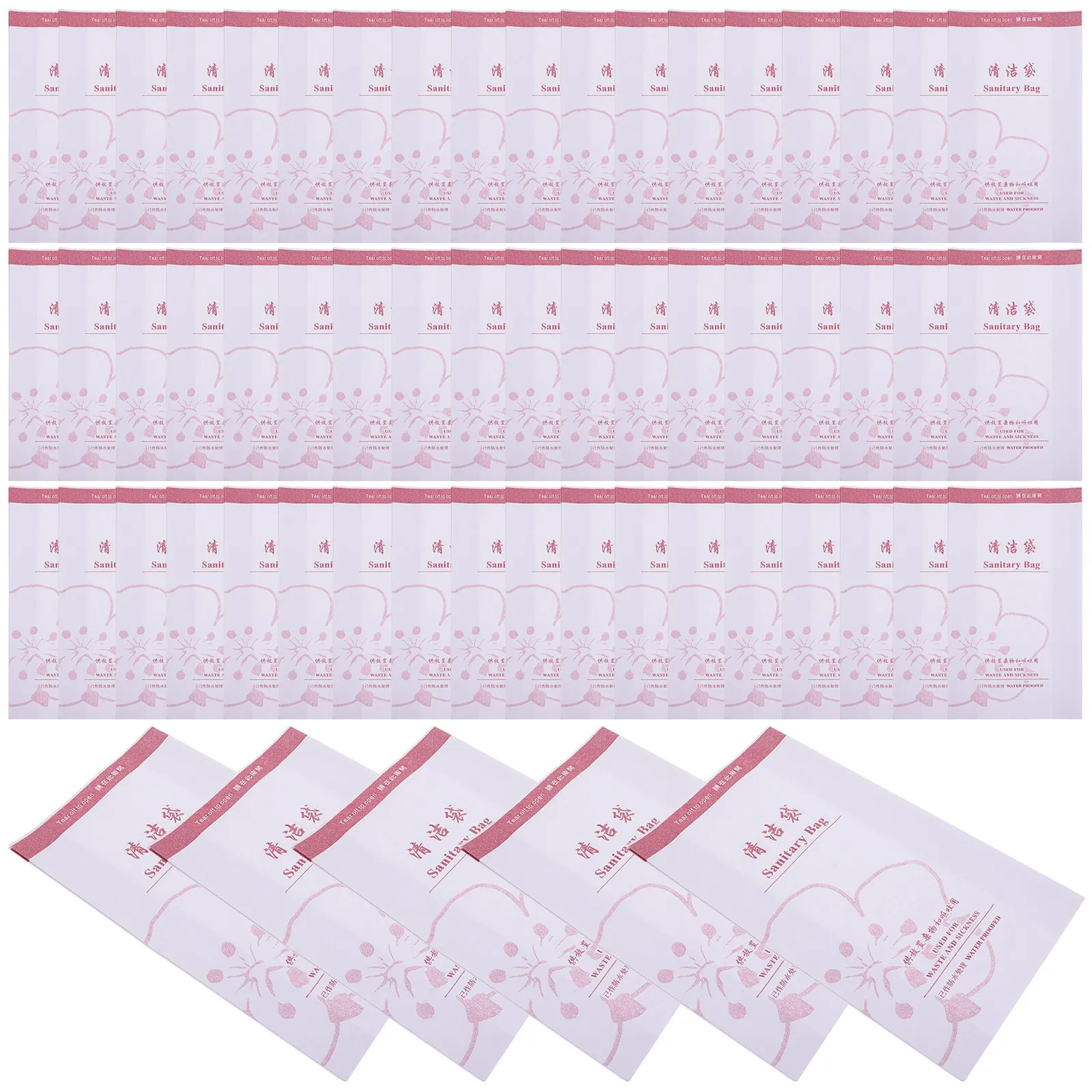 100Pcs 방수 일회용 구토 가방 휴대용 크래프트 종이 야외 여행 구토 쓰레기 봉투 자동차 비행기 청소용