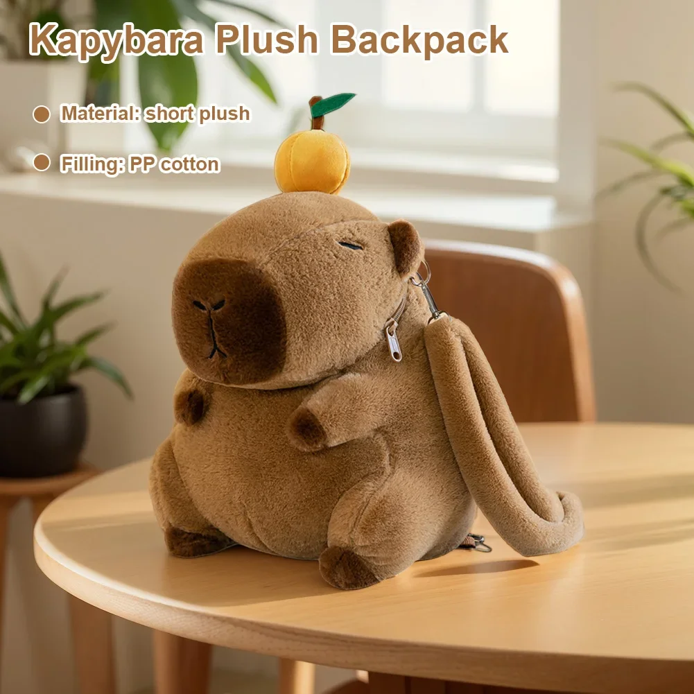 Cute Capybara Plush Backpack Funny Kawaii Doll Fur Bag Cartoon Capybara Shoulder Bag Children Mini Knapsack Bag for Kids Student