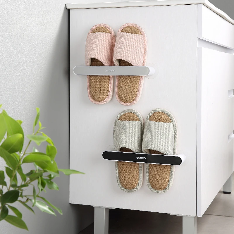 Ecoco Slipper Rack Bathroom Wall-mounted Slipper Organizer Home Bedroom Shoe Hanger Shoe Stand Bathroom Storage Shelf Save Space 2