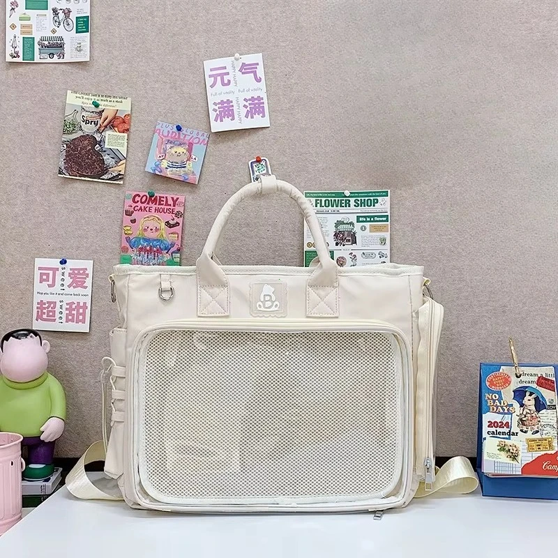 Zaino Quadrato alla Moda per Donna, Borsa Trasparente Multifunzionale a Tracolla, Grande Capacità per Uso Quotidiano, Borsa a Mano 2026 - immagine 4