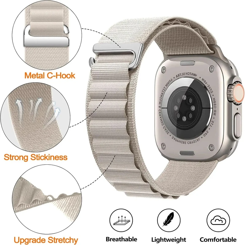 Alpine Loop Nylon Strap for Apple Watch - Vibrant and Durable Design