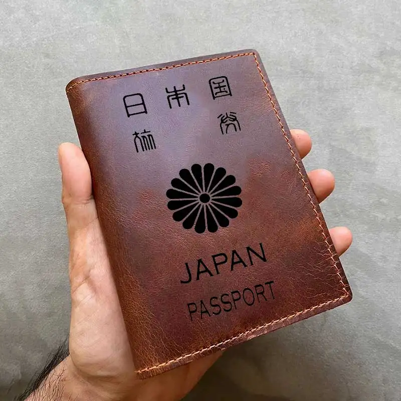 Leather Passport Cover Covers Japanese Men Passport Cover Leather
