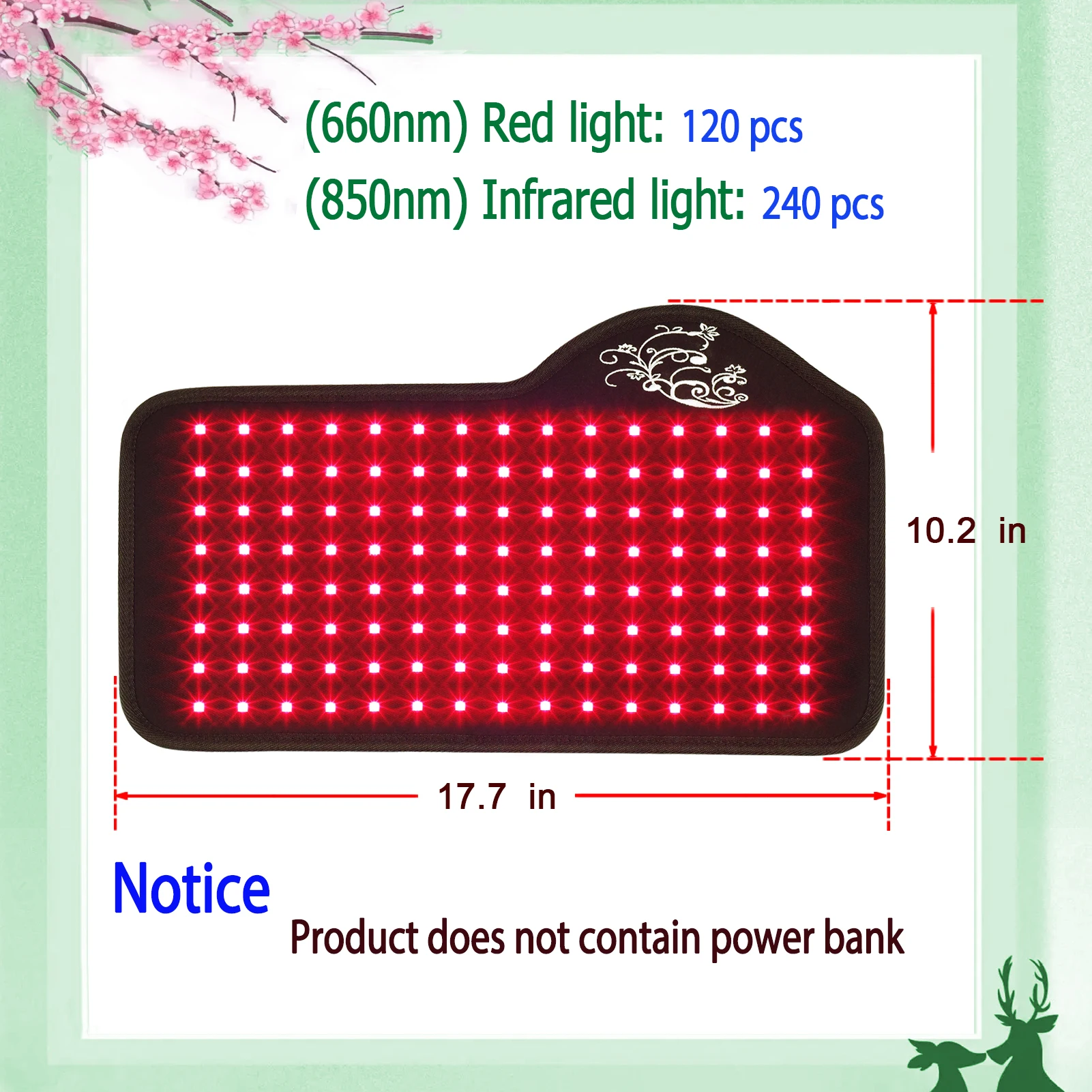 Red & Infrared Light Therapy Belt Promotes Blood Circulation Effectively Relieves Symptoms Fatigue and Backache