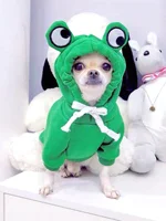 1PC Cute Frog Pet Sweater for Small and Medium Dogs - Green Dog Hoodie with Fun Design - Keep Your Pup Cozy and Stylish 1