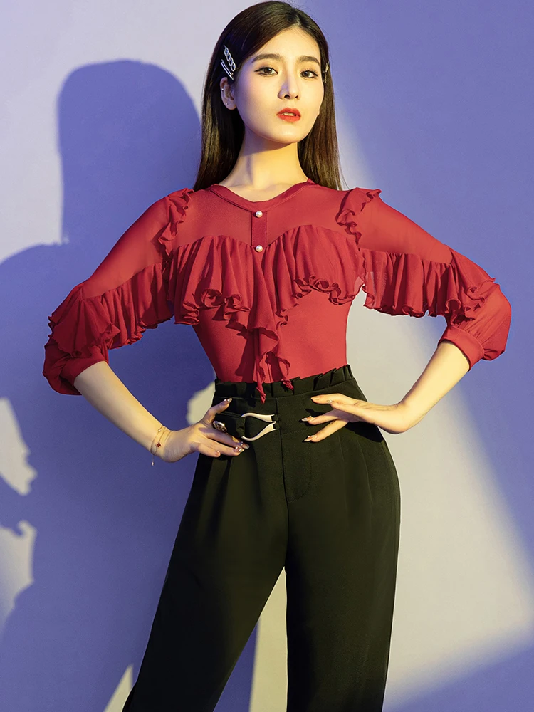 

2022 New Latin Dance Leotard Women/girls/lady New Sexy Salsa/ballroom/tango/cha Cha/rumba/samba/latin Top For Dancing 5133