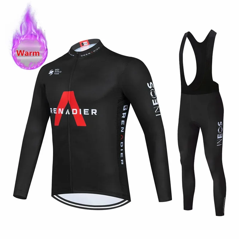 Team Winter Thermal Fleece Cycling Jersey Set Ineos Racing Bike Cycling Suits Mountian Bicycle Clothing Ropa Ciclismo