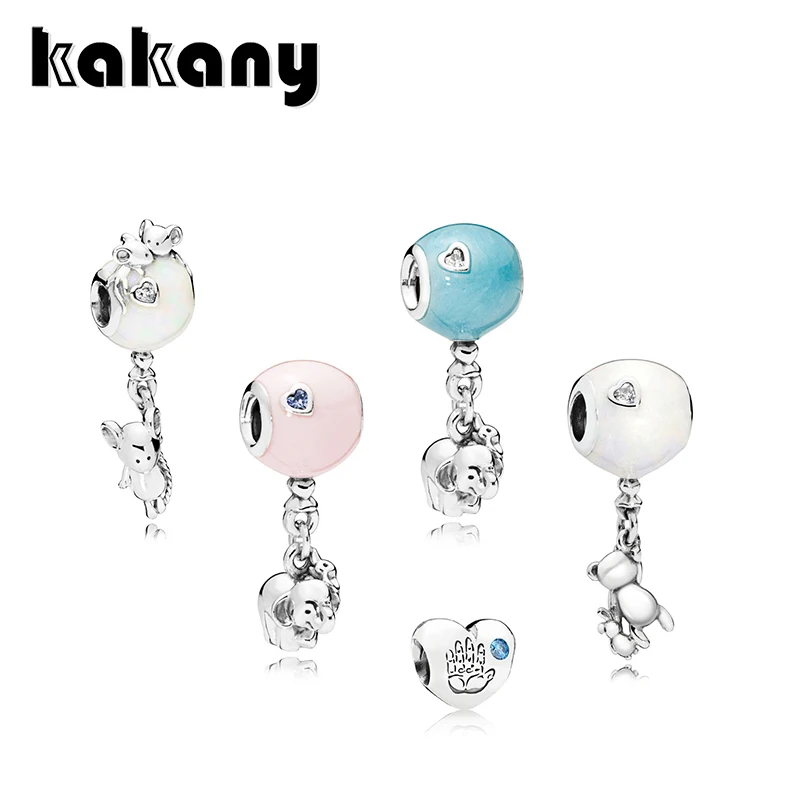 

925 Sterling Silver Teddy & Balloon Mother's Day Gift Original Fashion Jewelry Suitable For Original Style Charm Bracelets
