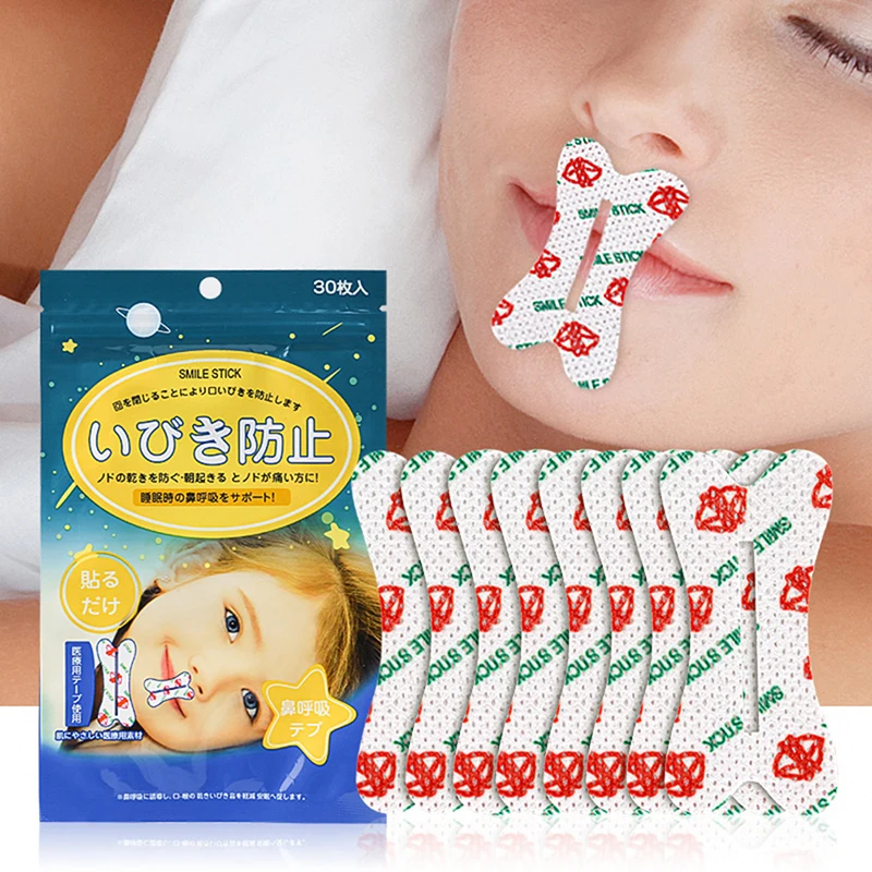 

30PCS Sleep Strips Mouth Tape Anti Snoring For Better Nose Breathing Sleeping Stickers Breathe Nasal Strips for Kids Adult