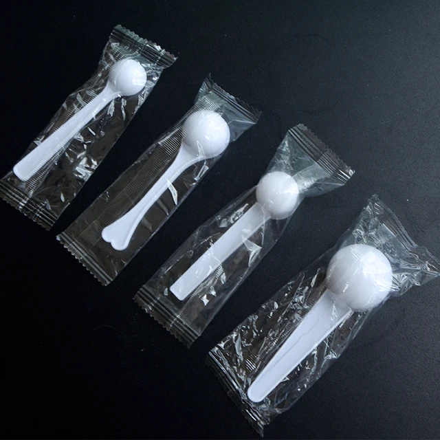 1.5g 3ml Micro Lab Plastic Scoop 1.5 gram PP Measuring Spoon For Powder  Liquid - white 100pcs/Lot Free Shipping