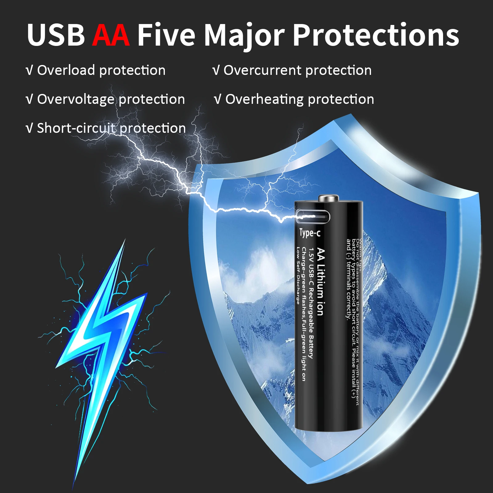 AIPEKE 1.5V 3300mWh Aa rechargeable batteries USB Type-C aa Rechargeable Lithium Battery for Hunting Camera Remote Control Mouse rechargeable lithium batteries