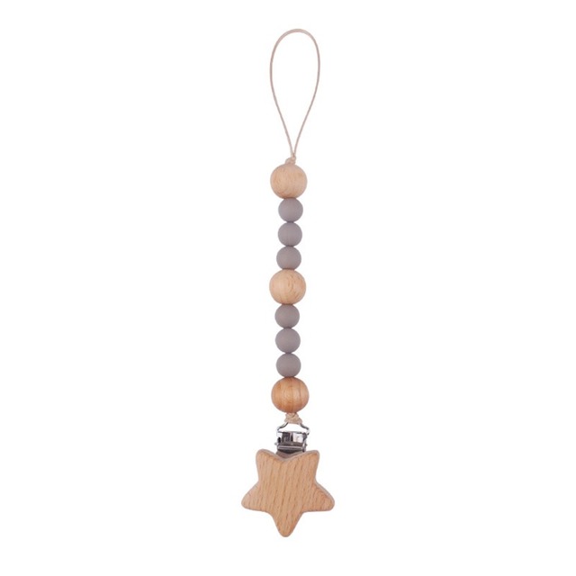 Wood Chew Beads Pacifier Clips Dummy Chain Holder Cute Soother Chains Nipple Appease Baby Teething Toy Baby Chew