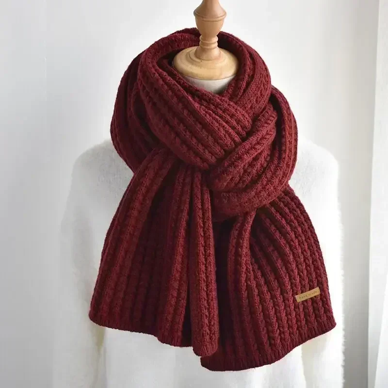 Women\'s Warm Winter Knitted Scarf Unisex Thick Chunky Scarves Hand Made Harajuku Style Autumn Shawl Wrap Neck Warmer Pashmina