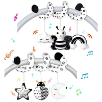 New Cartoon Cute Animal Baby Bed Around Toys With Bed-bell Black And White Bees Bed Around Baby Toys Decorative Accessories 1