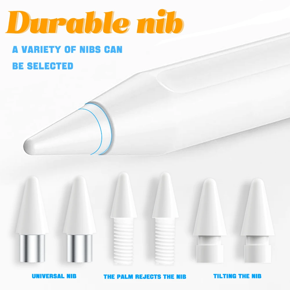 애플 펜슬용 팁 펜촉, 더블 레이어 iPad 펜슬 스타일러스, 팜 거부, 내구성 펜촉, 4 년 사용 가능 