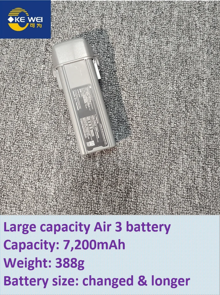 Deux batteries 7200mAh pour DJI Air 3 côte à côte avec indicateur de charge LED