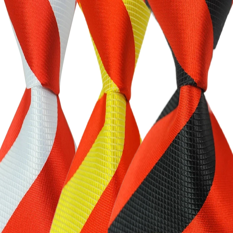

8cm Tie for Men Red Black Stripes Wedding Tie Red Yellow Men's Tie for Formal Wear Business Bridegroom Wedding
