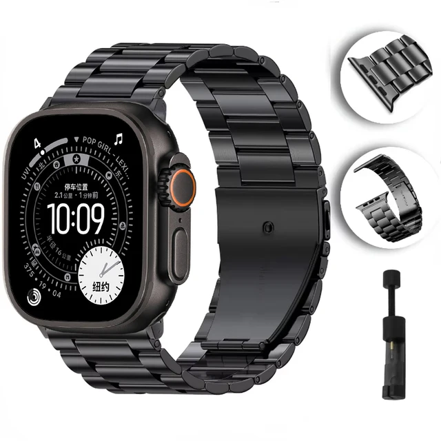 Bracelet en métal pour Apple watch 10 46mm 42mm Ultra/2 49mm 9 8 7 45mm 41mm bracelet en acier inoxydable pour iWatch 6 5 4 3 SE 44mm 40mm 1