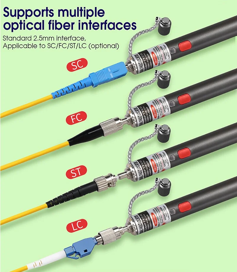 

50KM/10KM Visual Fault Locator, Fiber Optic Cable Tester 5/10MW/30MW/50MW(optional) Range VFL