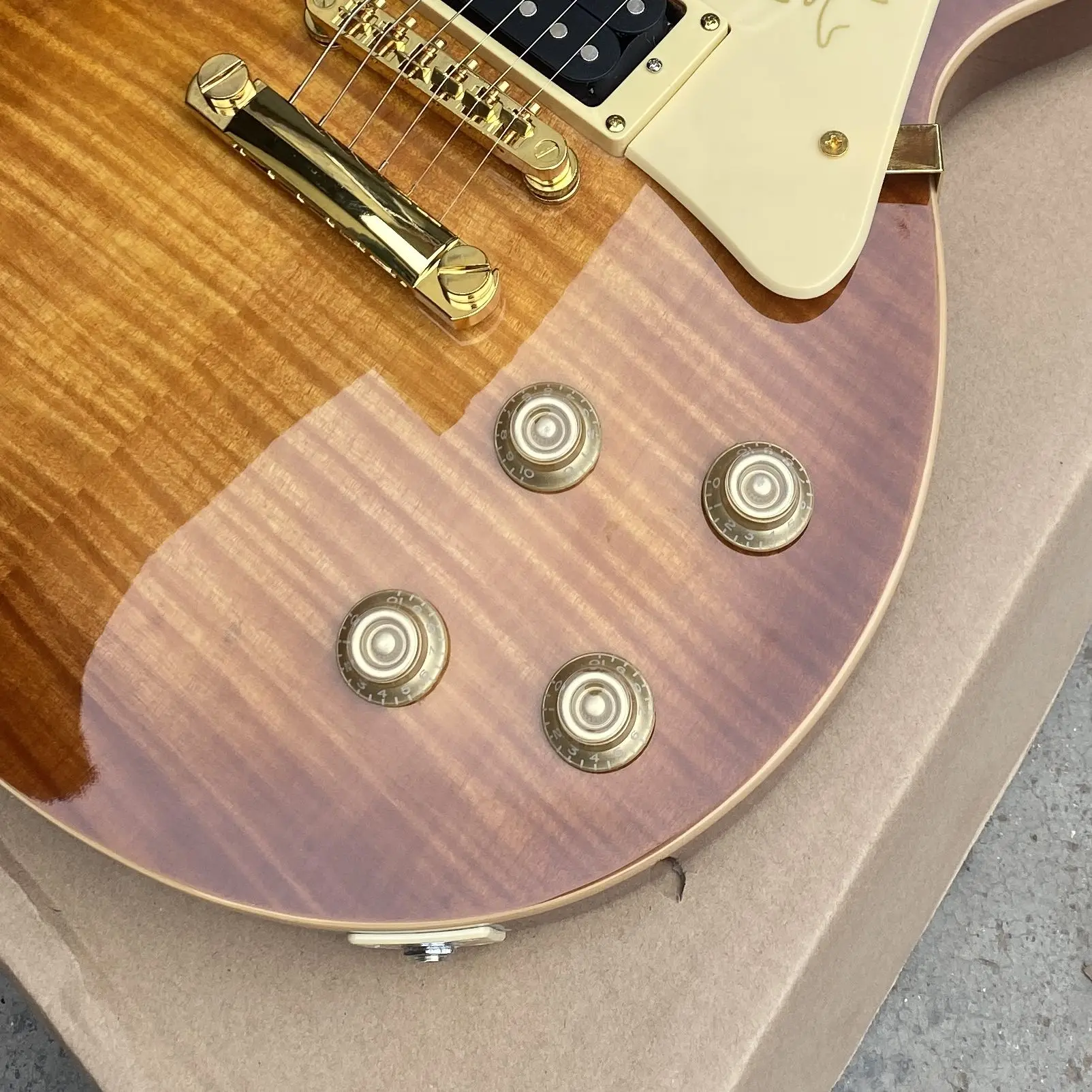 Electric guitar rosewood fingerboard 2 pickups Flame Maple Top