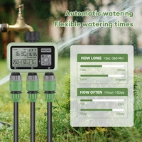 Yieryi 3 Outlet Watering Timer Rain Delay Garden Irrigator Timer Auto & Manual Drip Watering Sprinkler Water Valve for Outdoor 5