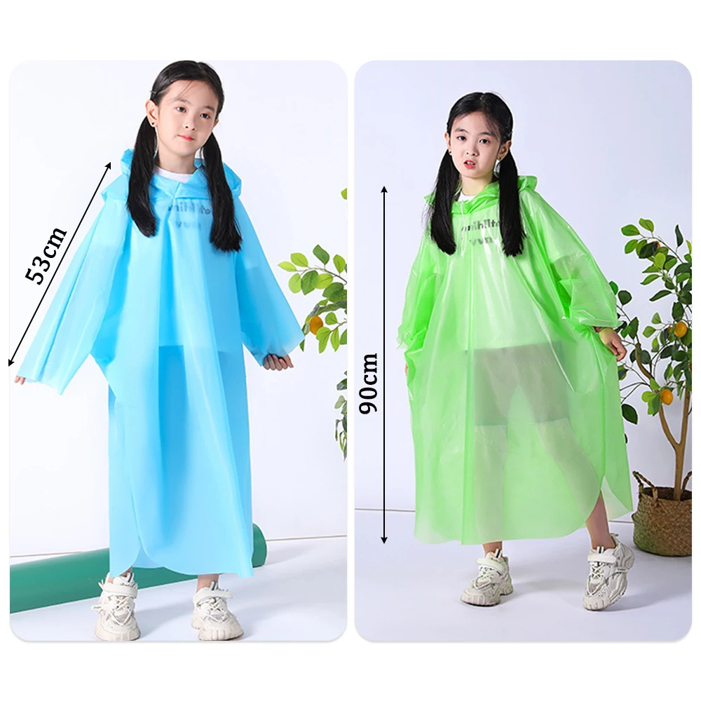 Raincoat Poncho Vacuum Compression Kids Raincoat Travel Waterproof Thickened Card Packaging One-Piece Raincoat Children