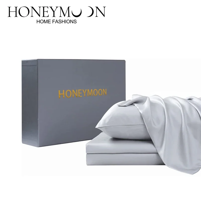 Honeymoon Luxury cooling bamboo lyocell fabric cotton bulk bed Sheets nature softer than silk ding cover sheet Set