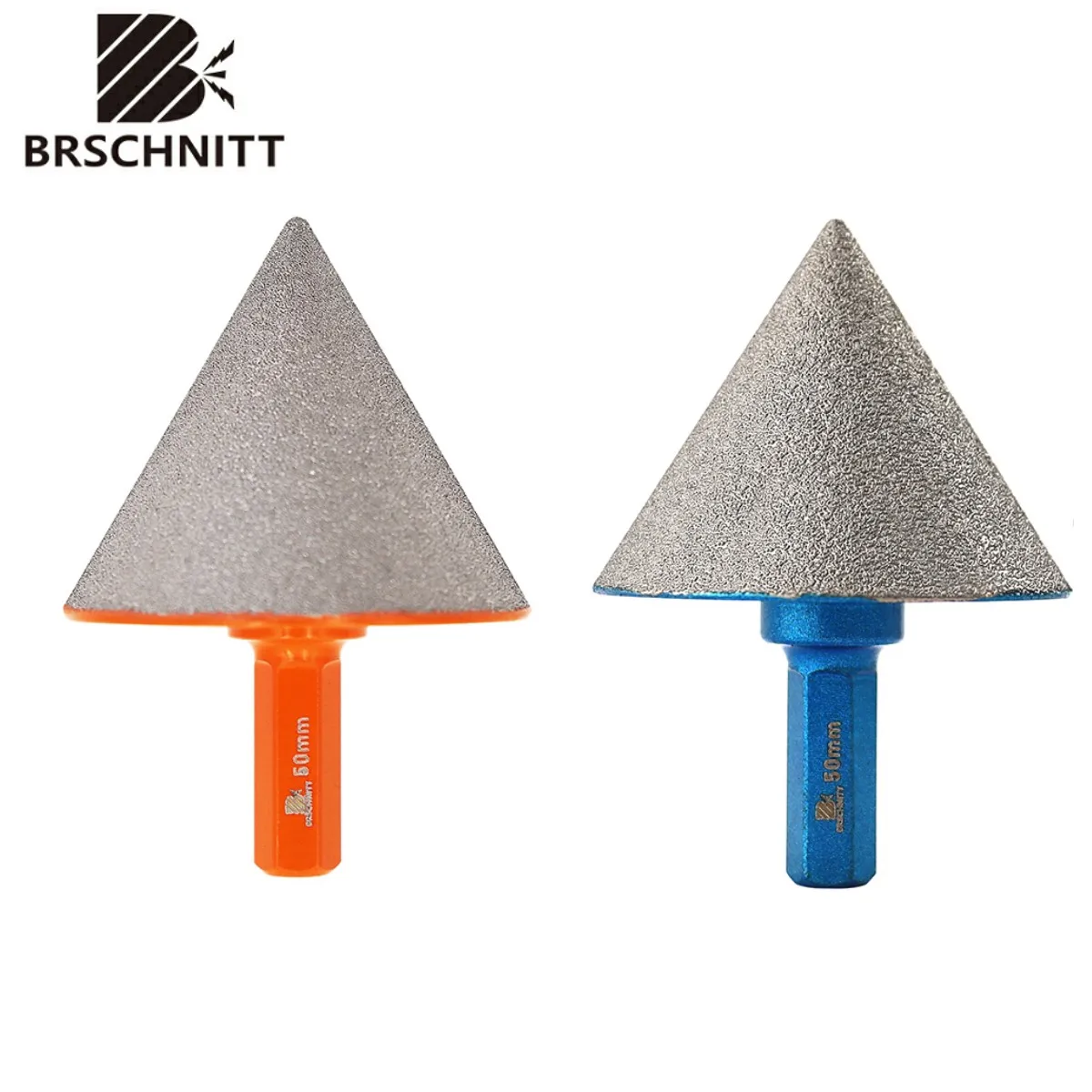 BRSCHNITT 1pc Dia 50mm Diamond Beveling Chamfer Milling Bits Hex Shank Polishing Ceramic Tile Porcelain Chamfering Bit