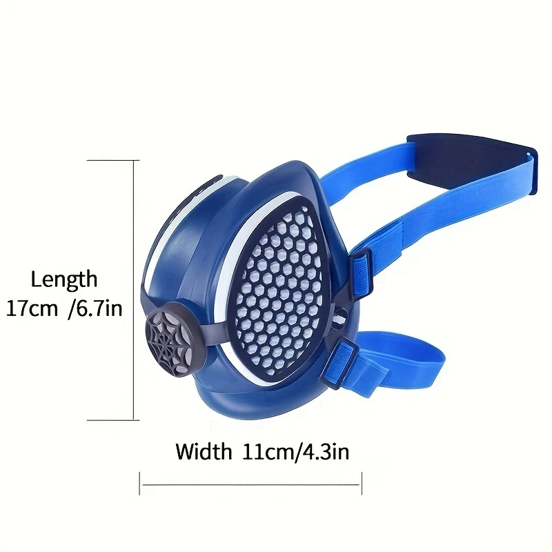 Demi-masque respiratoire silicone avec filtres réutilisables, protection poussière peinture