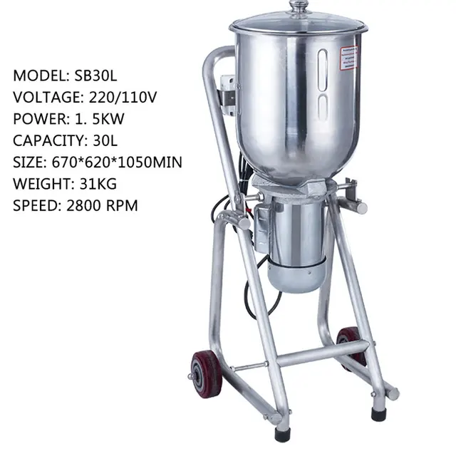 30L Big Industrial Blender Smoothie Multifunction Vegetable Fruit Crushing  Ice Crusher Apple Orange Mango Juicer