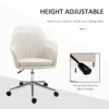 Vinsetto Mid-Back Task Chair, Fabric Home Office Chair, Swivel Desk Chair with Tub Shape Design & Lined Pattern Back, Beige 4