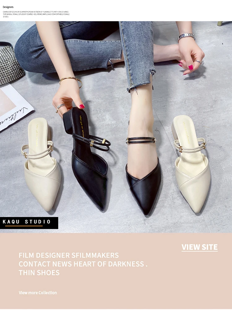 2022 Women's New Summer Sandals One Shoe Two Wear Medium