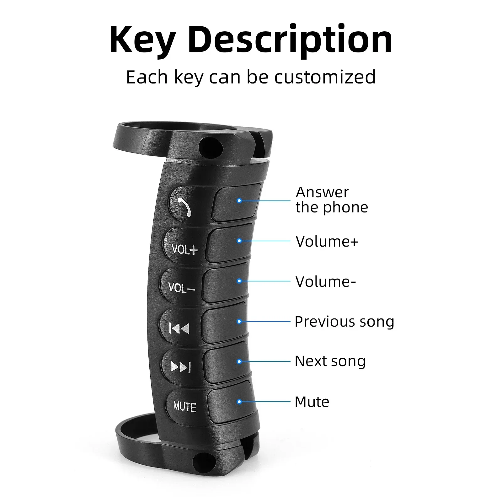 Steering Wheel Remote Control Multi-function DVD Button Universal Wireless Car Steering Wheel Switch for Car Navigation