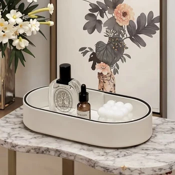 Living Room Decoration PU Leather Storage Box Home Entrance Jewelry Organizer Box Desktop Cosmetics Miscellaneous Tray Home 1