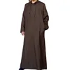 Muslim Man Hooded Long Abaya Leisure Cotton Kaftan Jubba Men Adults Jubba Thobe Islamic Tunic Saudi Arabic Dress Kamis Homme