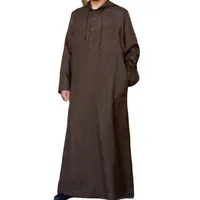 Muslim Man Hooded Long Abaya Leisure Cotton Kaftan  Jubba Men Adults  Jubba  Thobe Islamic Tunic Saudi Arabic Dress Kamis Homme