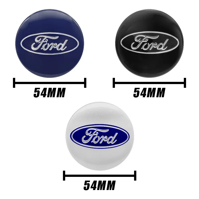 Wheel Hub Caps 4pcs 54mm Wheel Center Cap Hub Cover Badge Emblem Ford Focus Mk2 Mk3 Fiesta Ranger Mondeo Mk4 S-MAX Kuga Mustang Escort