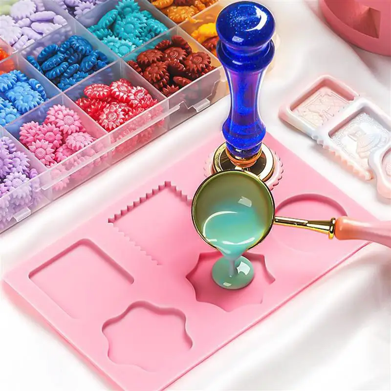 ワックスシールスタンプシリコンモールドパッド,複数のサイズ