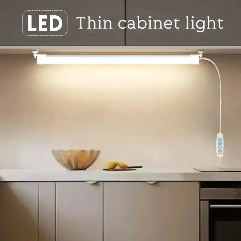 LED Night Light 1PC LED Under Cabinet Lighting USB Plug Dimmable 3 Color Changes Kitchen Bedroom Lighting With Magnetic Strip