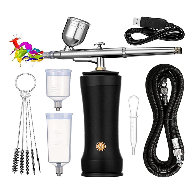 

Airbrush Kit With Compressor,30PSI Cordless Airbrushgun Kit With Air Hose Rechargeable Handheld Airbrush Set For Cake